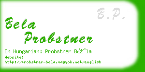 bela probstner business card